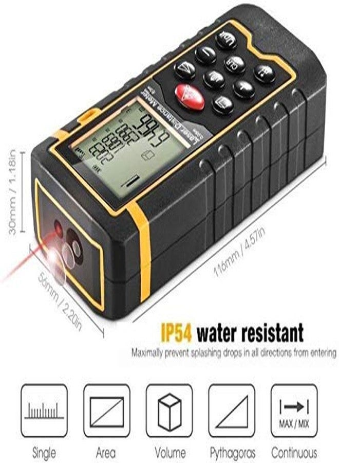 MCP 4line/9key/197ft/2362inch Handheld Laser Range Finder Laser Distance Meter + Large LCD Backlight + Waterproof + Digital Distometer for Distance Tape Measure (100 Meter) - Image 2