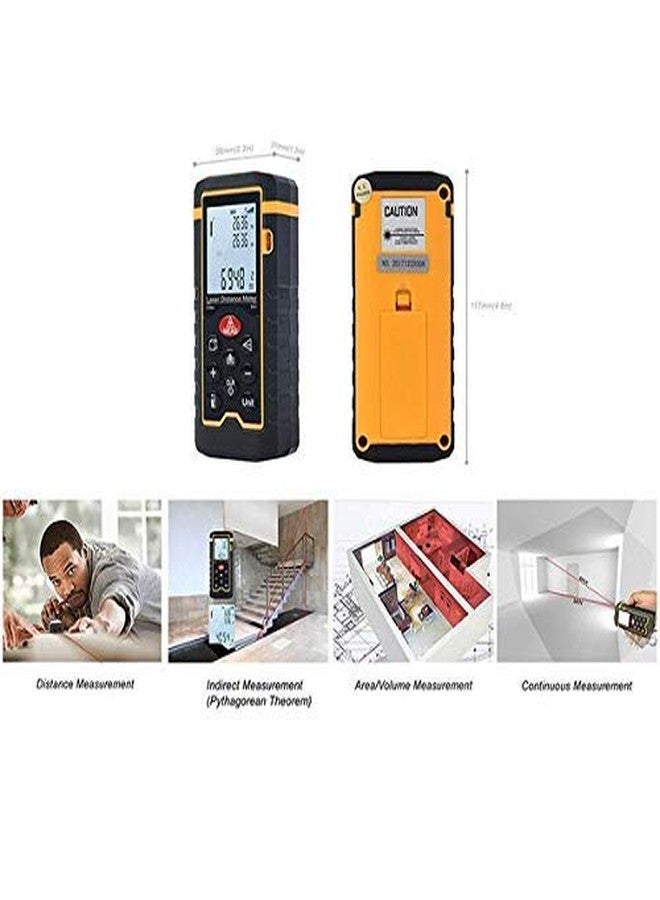 MCP 4line/9key/197ft/2362inch Handheld Laser Range Finder Laser Distance Meter + Large LCD Backlight + Waterproof + Digital Distometer for Distance Tape Measure (100 Meter) - Image 4