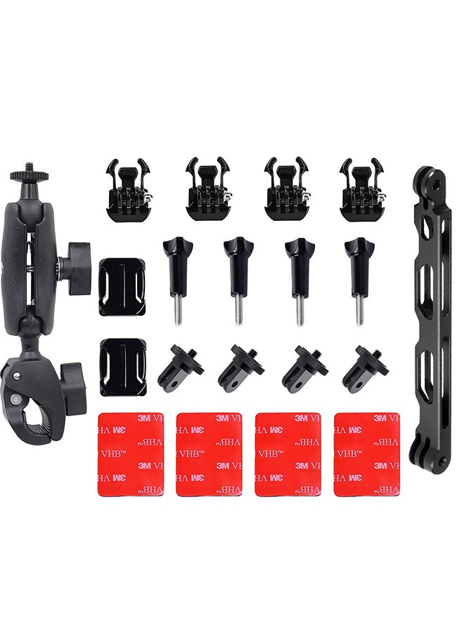 O Ozone - Motorcycle Accessories Mount Bundle Kit for Insta360 ONE X3 X2 ONE X ONE R RS Cameras and GoPro Hero 11 10 9 8 7 6 5 Black Session 5/4/3 OSMO Action Yi Action Camera and More - Image 1