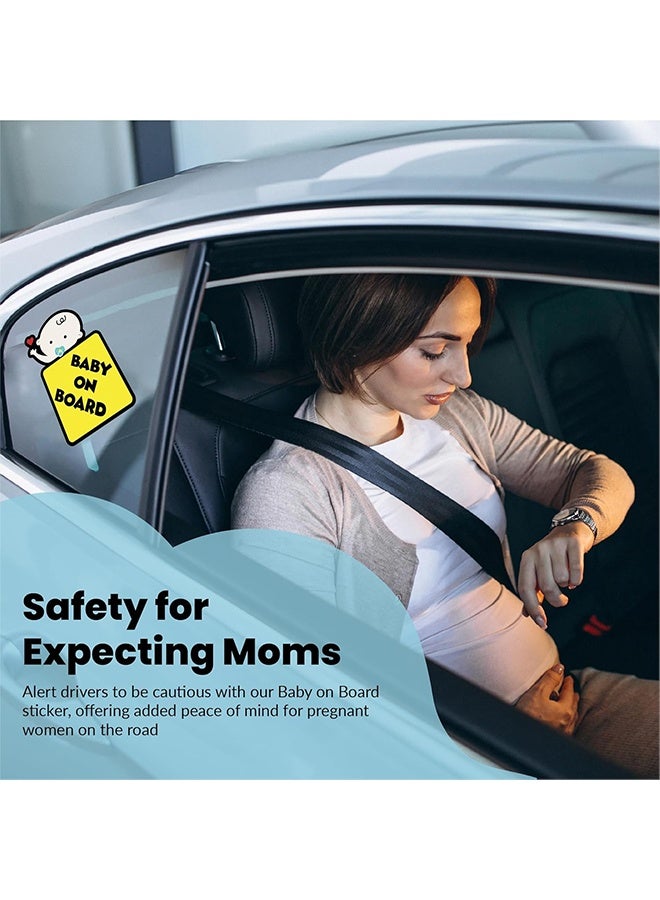 Baby On Board Sticker for Cars- Baby in Car High Intensity Reflective Waterproof Vinyl Safety Car Signs for Rear, Side Windows, Bumpers 2Pack - Image 4