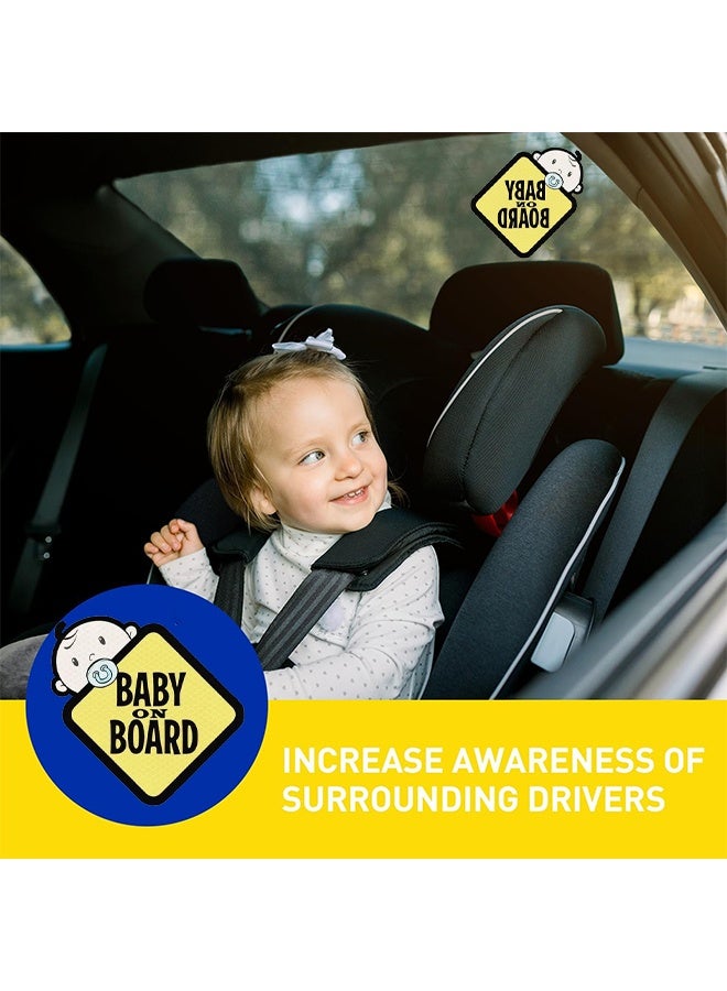 Baby On Board Sticker for Cars- Baby in Car High Intensity Reflective Waterproof Vinyl Safety Car Signs for Rear, Side Windows, Bumpers 2Pack - Image 3