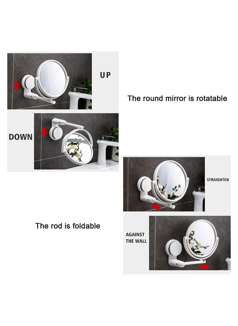 Suction Cup Wall Mirror Bathroom Mirror Makeup Mirror Wall Hanging Mirror 360 Adjustable Double Sided Magnifying Mirror Desktop Mirror Table Mirror