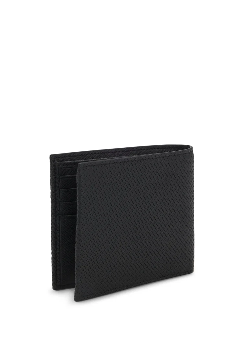 BOSS Monogrammed wallet with polished metal logo