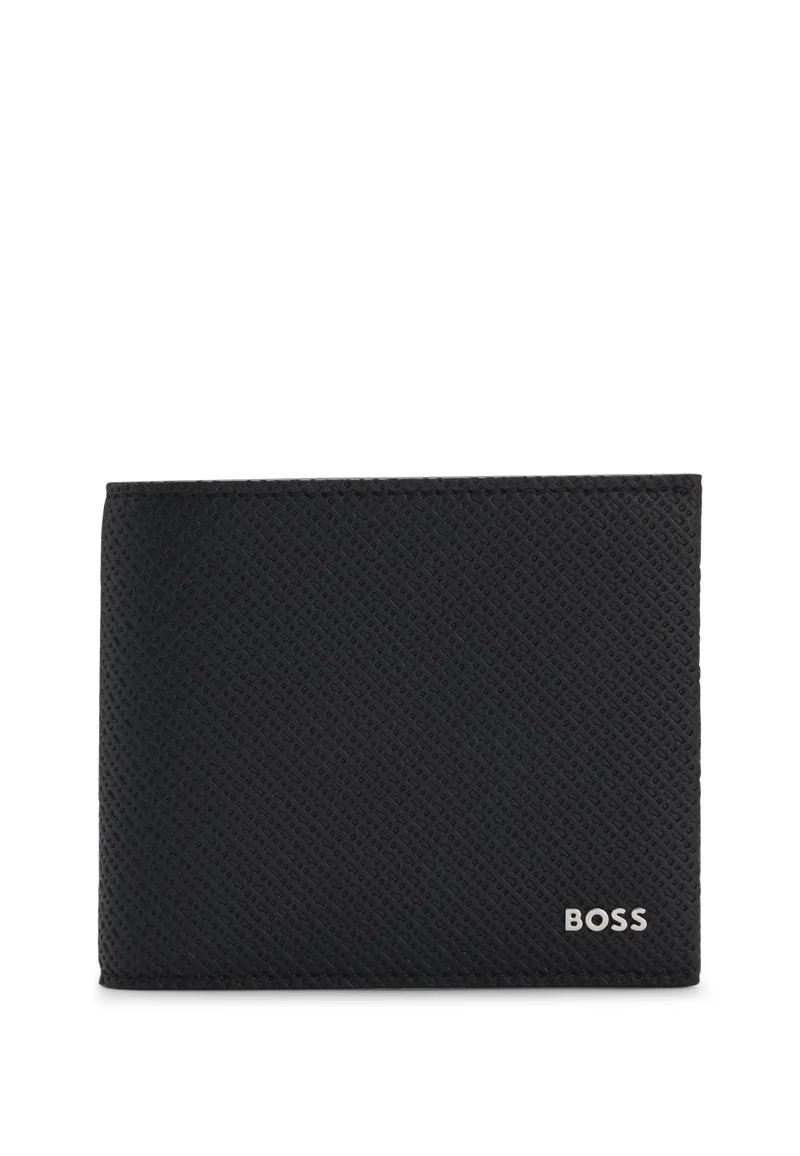 BOSS Monogrammed wallet with polished metal logo
