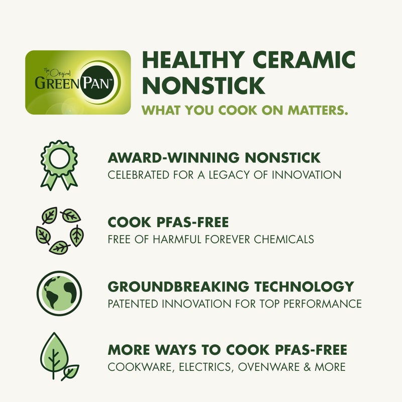 GreenPan Swift Healthy Ceramic Nonstick, 8" and 10" Frying Pan Skillet Set, Stainless Steel Handles, PFAS-Free, Dishwasher Safe, Oven Safe, Black - Image 5