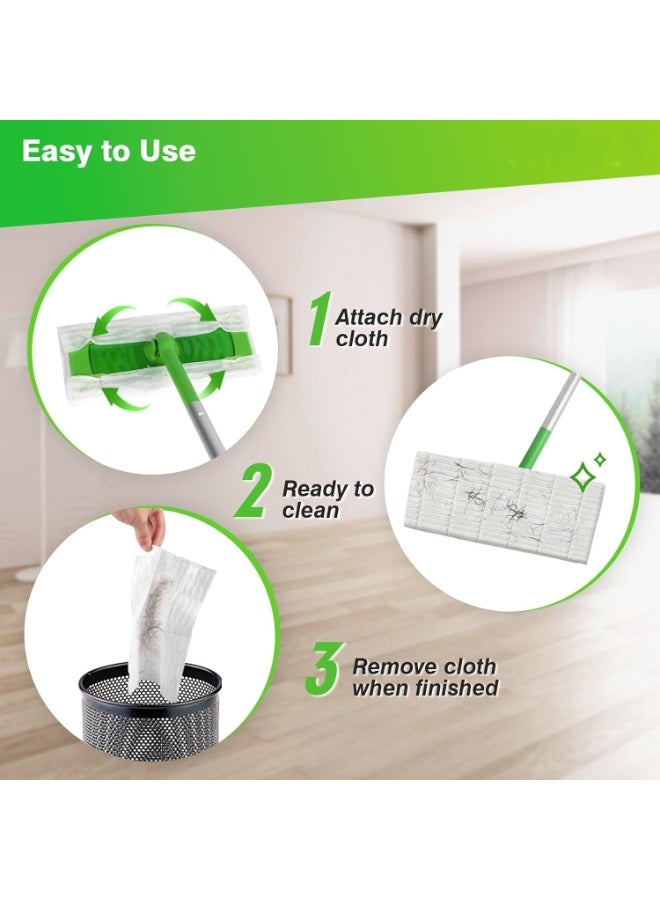 Dry Sweeping Cloths, 100 Count Mop Refill Compatible - Disposable Duster Refills Mops for Cleaning Hardwood Floor Dust - Image 3