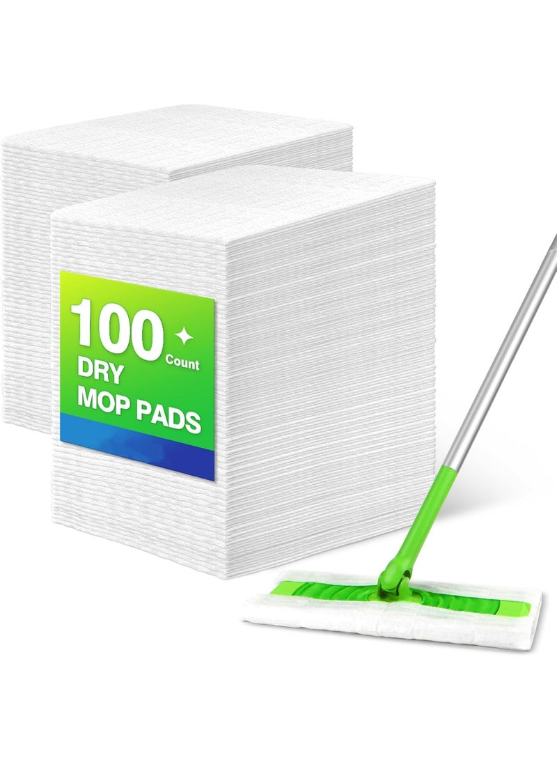 Dry Sweeping Cloths, 100 Count Mop Refill Compatible - Disposable Duster Refills Mops for Cleaning Hardwood Floor Dust - Image 1