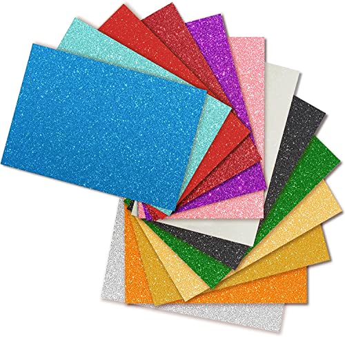 Qatalitic Self Adhesive Easy to Peel Off Glitter EVA Foam Sheets, A4 Size, Pack of 10 (Assorted Color) - Image 1