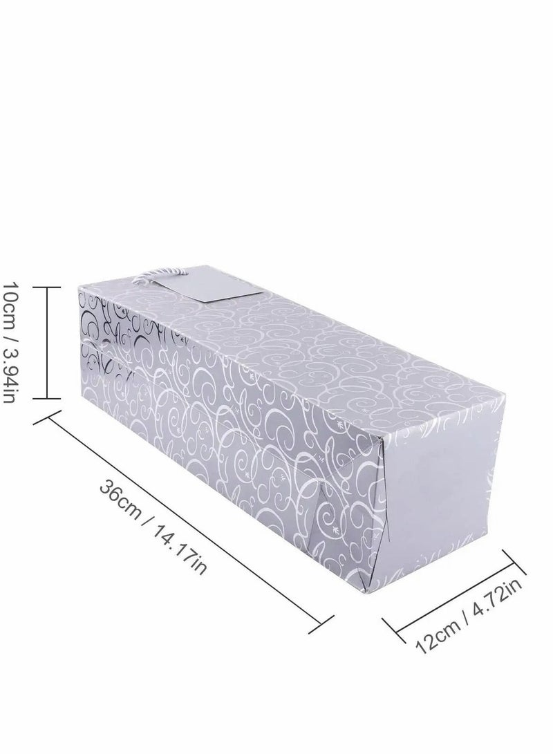 SYOSI Wine Bags, 5pcs Gift Paper Bag Single Bottle Red Tote, 12 Pcs 4.7 x 3.9 x 14.2’Kraft Pap  - Image 3