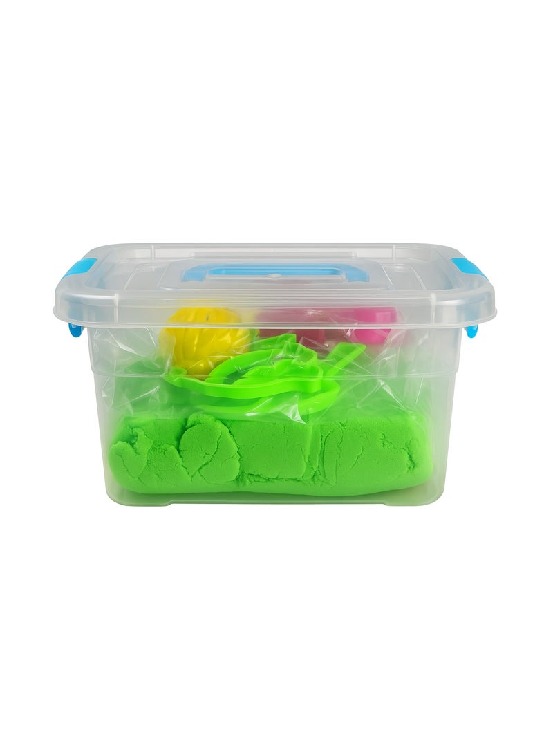 متجر 7 علبة رمل سحري ملون للأطفال – 2 كيلو مع قوالب وأدوات لعب لتشكيل الأشكال بسهولة - Image 2