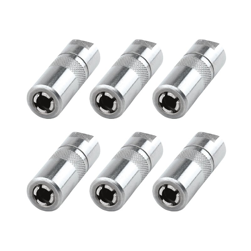 Lumax LX-1400-6 Silver 1/8" NPT Standard Grease Coupler (Pack of 6). Standard Grease Coupler. Fits all 1/8" NPT threads. 4500 PSI (310 Bar) Maximum Operating Pressure.