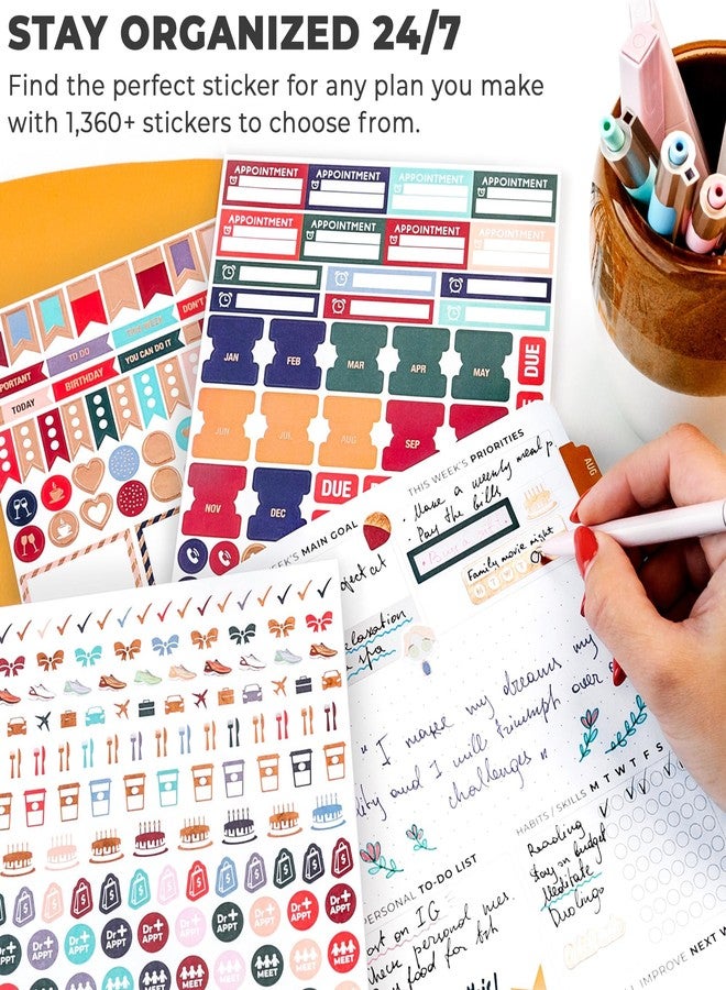 Clever Fox Planner Stickers - 1360+ Aesthetic Monthly, Weekly, Daily, Seasonal, Holiday & Journal Stickers - Journaling & Calendar Accessories for Women, Adults & School, 14 Sheets (Value Pack) - Image 5