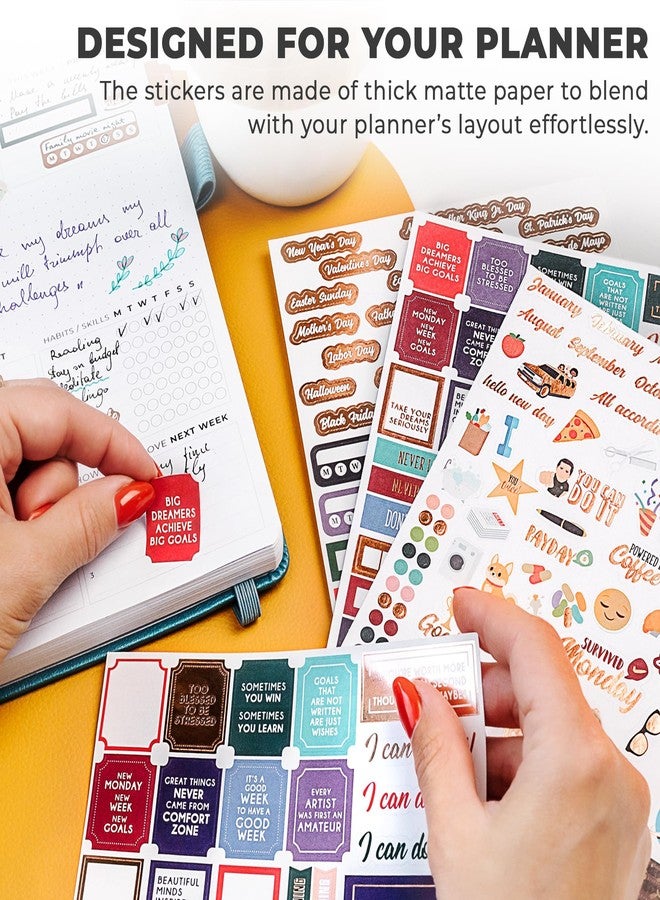 Clever Fox Planner Stickers - 1360+ Aesthetic Monthly, Weekly, Daily, Seasonal, Holiday & Journal Stickers - Journaling & Calendar Accessories for Women, Adults & School, 14 Sheets (Value Pack) - Image 4