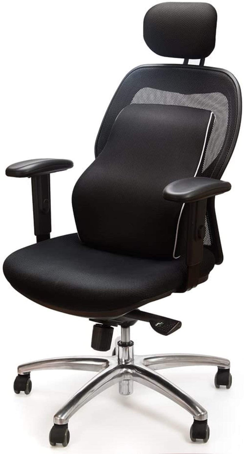 obliq Memory Foam Chair Cushion for Back Pain Relief Orthopedic Lumbar Support Backrest Pillow for Office Chairs & Cars(Black) - Image 3