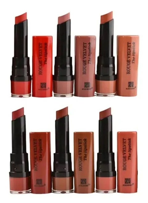 6PCS ROUGE VELVET THE LIPSTICK