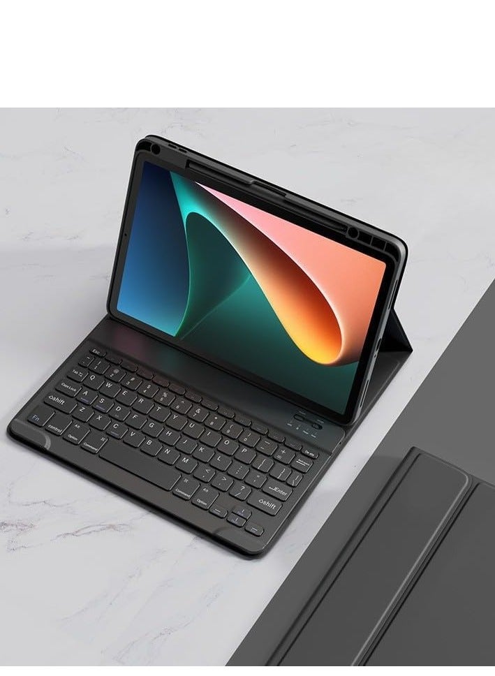 General Keyboard Case Compatible with Xiaomi Poco Pad 12.1-inch, Tablet Leather Protective Cover [Built-in Pencil Slot] Detachable Wireless Bluetooth Keyboard for Poco Pad 12.1" 