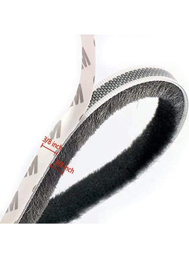 Tambee Weather Stripping Door Seal Strip, Self-Adhesive Pile Brush Weatherstripping for Sliding Window and Door Frame Insulation Tape, 3/8in x 3/8in x 16.5ft, Gray - Image 3