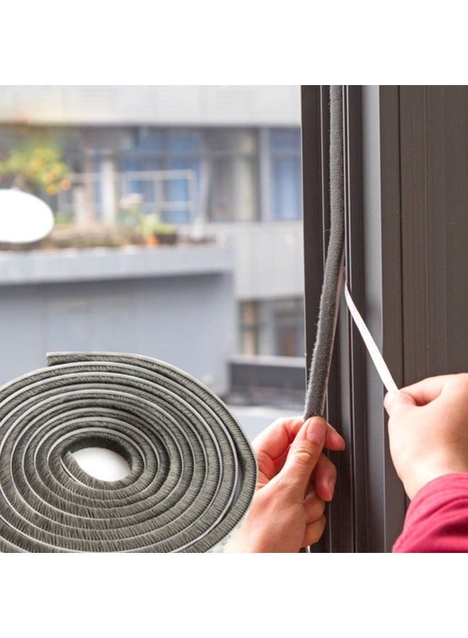 Tambee Weather Stripping Door Seal Strip, Self-Adhesive Pile Brush Weatherstripping for Sliding Window and Door Frame Insulation Tape, 3/8in x 3/8in x 16.5ft, Gray - Image 5