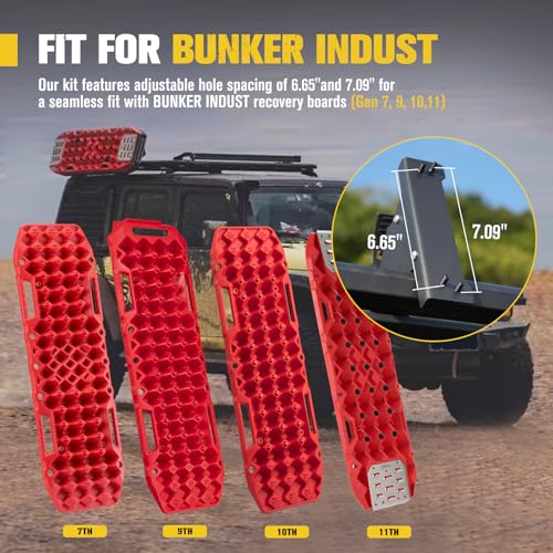 BUNKER INDUST مجموعة تركيب لوحات الاسترداد من BUNKER INDUST مع حوامل مجرفة، تناسب فقط لوحات الجر من Bunker (الجيل 7، 9، 10، 11)، تركيب جانبي لمنصة السقف مع قفل - Image 2