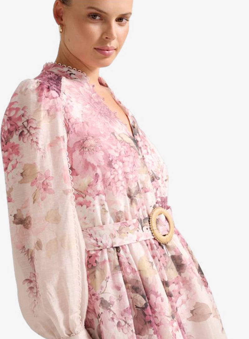 forever new Vienna Floral Print Belted Mini Dress - Image 4