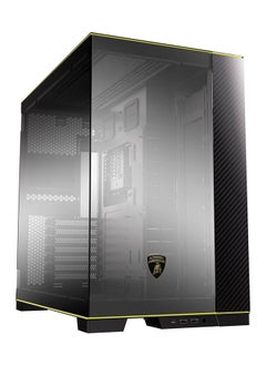 LIAN LI O11D EVO RGB Automobili Lamborghini Edition Tower Computer Case, Up to 420mm Radiator & 9x Fan Support, 5″ LCD Display, 4.0mm Tempered Glass, Steel & Carbon Fiber Material  - Image 2