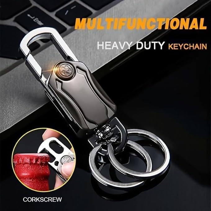MULTIFUNCTIONAL KEYCHAIN, BOTTLE OPENER KEYCHAIN ACCESSORIES, KEYCHAIN CLIP, KEY FOB KEYCHAIN HOLDER FOR MEN AND WOMEN, 360 DEGREE ROTATABLE, CARABINER CAR KEYCHAINS, PROTECTION KEYCHAIN - Image 5