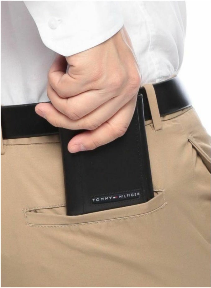 تومي هيلفيغر سبورت محفظة تومي هيلفيغر للرجال الأنيقة باللون الأسود - Image 5
