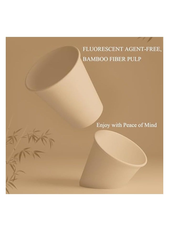 erorex - Bamboo Paper Cups, Compostable, Biodegradable, Disposable (230ml, 100 Pack) Eco Friendly, Good for Drinking Coffee, Tea and any Hot and Cold - Image 1