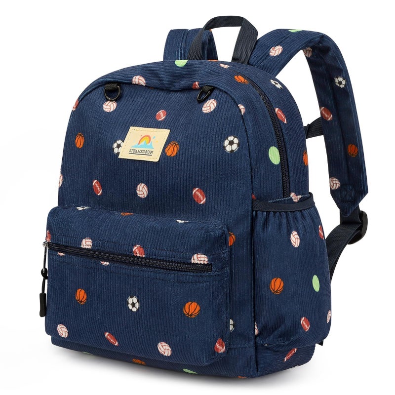 STEAMEDBUN Corduroy Toddler Backpack for Boys 24 Kids backpack for Boys Girls 12 inch Preschool Kindergarten Backpacks - Image 2