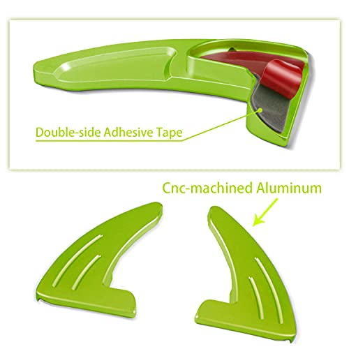 MOEBULB Steering Wheel Shift Paddle Extension Cover Compatible with Jeep Grand Cherokee 2014-2020 Dodge Challenger Charger Durango RT and Scat Pack Extended Shifter Trim Cover 2pcs - Green - Image 3