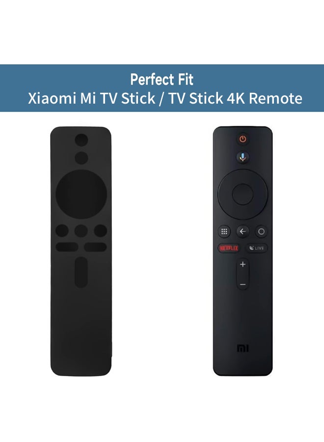 SJet Silicone Protective Case for Xiaomi Mi TV Stick / TV Stick 4K Remote Control Anti Slip Silicone Protective Skin Cover (Black) - Image 2