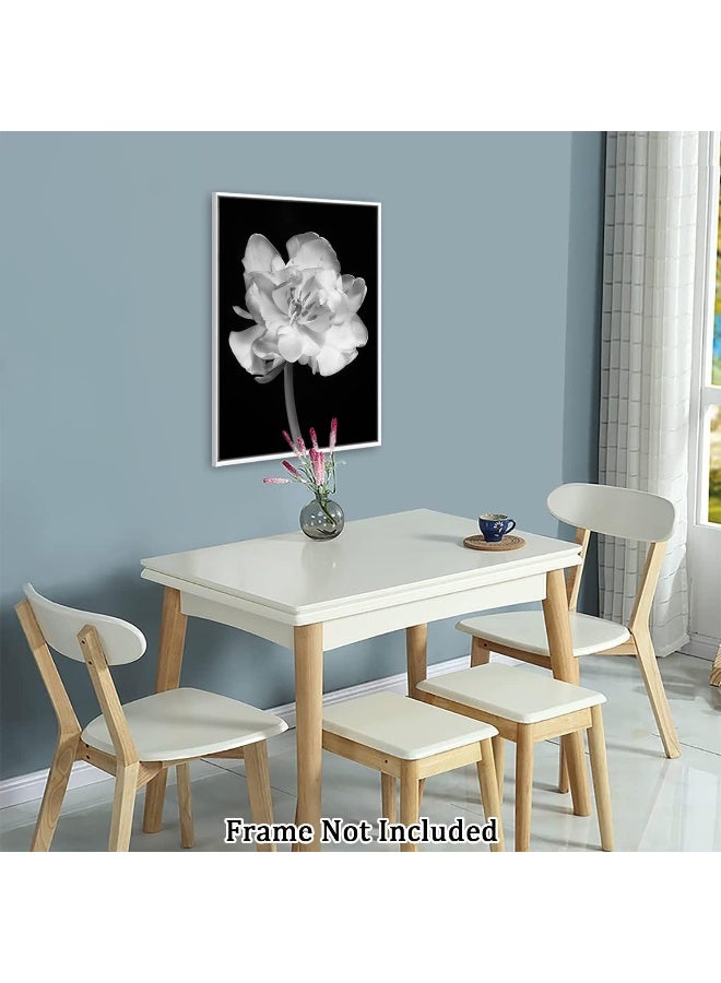 Home Trove Oitrela Canvas Prints Wall Art For Home and Office Wall Decoration Black And White Flower Canvas Artwork Print Painting Picture Floral Modern Abstract Unframe Wall Art for Living Room Bedroom Kitchen  - Image 4