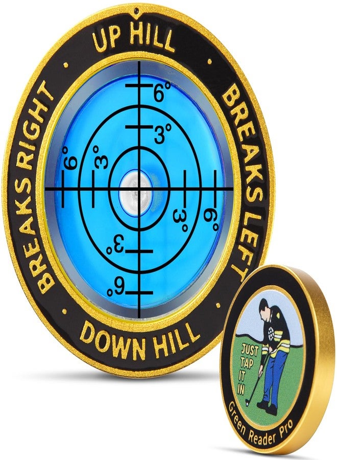 VIGLORY High Precision Golf Green Reader Funny Ball Marker Golf Putt Training Aid Bubble Level Golf Accessories Gifts for Men Women(Black Blue) - Image 1