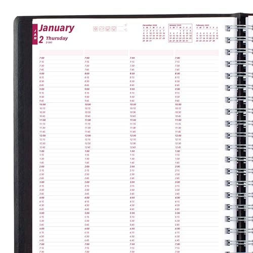 Brownline® 2025 Essential Daily Professional Planner, Four-Person Appointment Book, 12 Months, January to December, Twin-Wire Binding, 11" x 8.5", Black (CB960.BLK-25) - Image 5