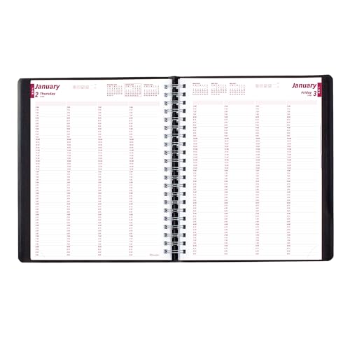 Brownline® 2025 Essential Daily Professional Planner, Four-Person Appointment Book, 12 Months, January to December, Twin-Wire Binding, 11" x 8.5", Black (CB960.BLK-25) - Image 3