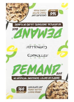 controlled labs Demand Bar Chocolate Chip Peanut Butter Cookie Dough 12 Bars 2.12 oz (60 g) Each 