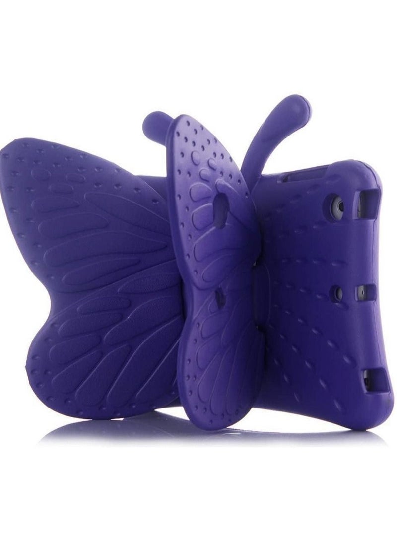 iPad 10.2 Case for Kids, iPad 8th 2020 Case, 3D Cute Cartoon Butterfly Cover Non-Toxic EVA Foam Wings Kickstand Kid-Proof Shockproof Bumper Girl Boy Gift for Apple iPad 7 8 Gen 10.2'' - Purple - Image 1