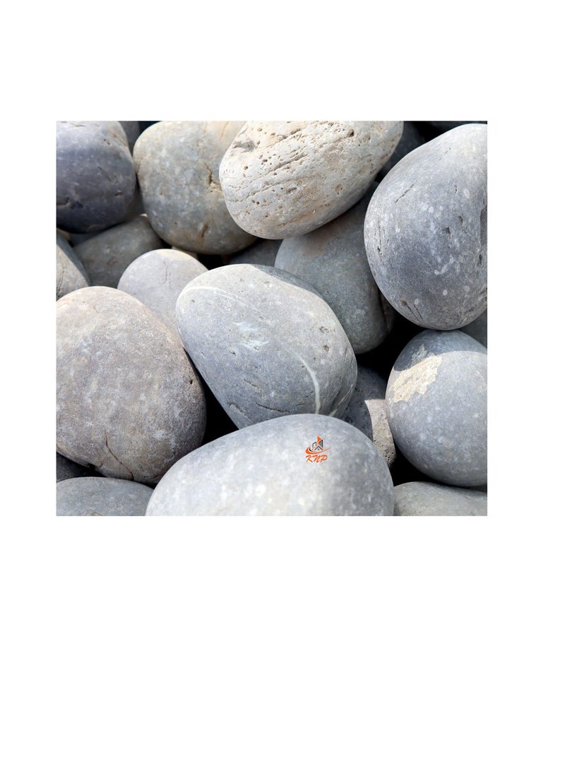 KNP Gray River Pebbles Natural Garden Material 5-8 cm 20 kg - Image 2