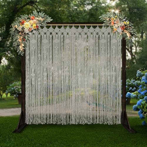 Transcosy Macrame Curtain Boho Doorway Curtains,Handmade String Backdrop Panel Hippie Door Hanging Wedding Decor Arch Curtain Room Divider Bohemian Wall Cover Window Bedroom Doors (Diamond) - Image 5