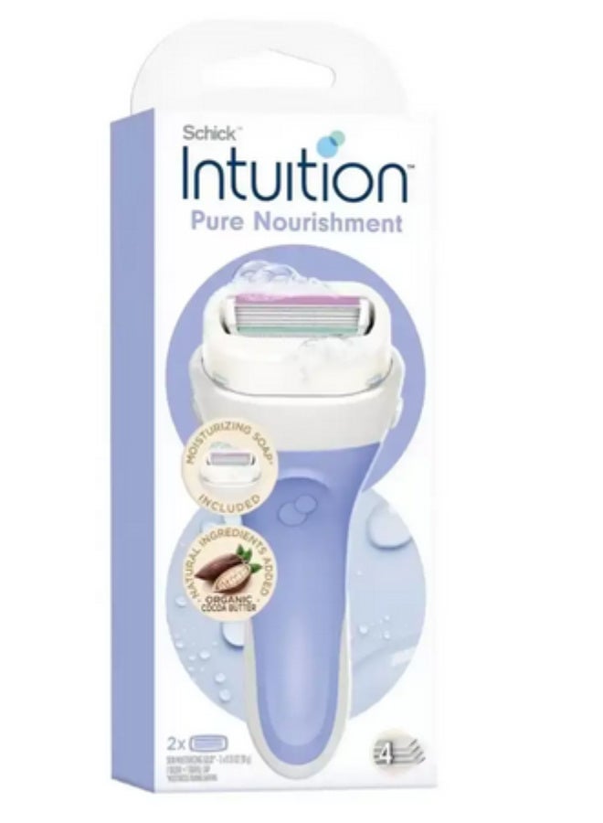 Intuition Pure Nourishment Disposable Razor With Organic Cocoa Butter And Moisturizing Soap