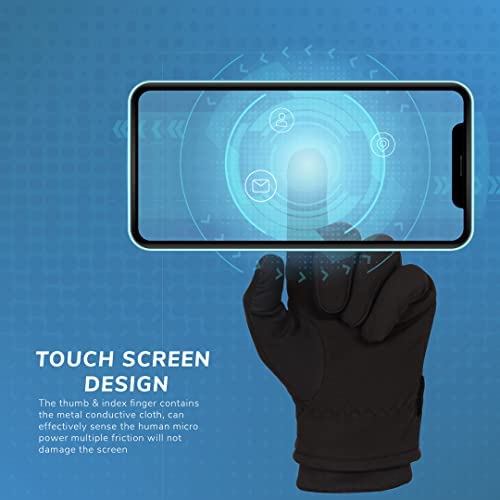 HIVER Womens Waterproof Gloves with Touchscreen Winter Gloves for Cold Weather Snow Minus Degrees for Trekking, Travelling (Small, Black) - Image 4
