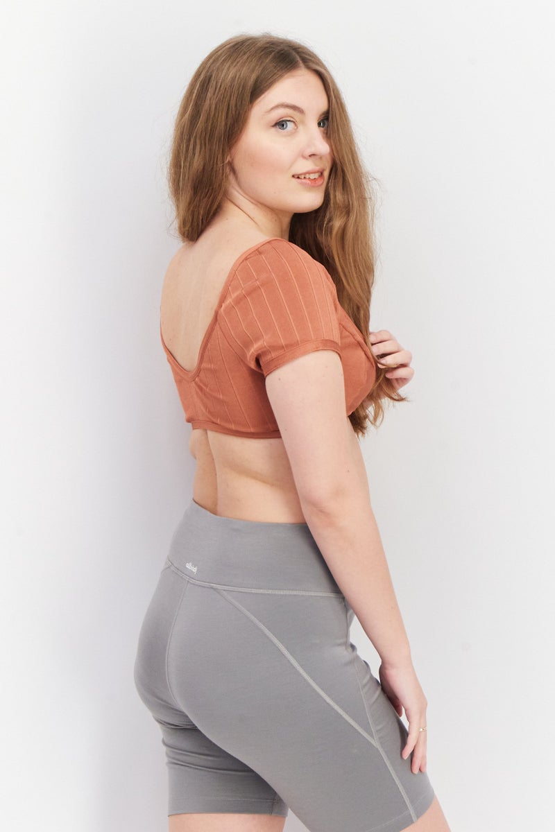 Asos Design Women Ultra Glam Bandage Zip Font Corset Top, Brown - Image 3