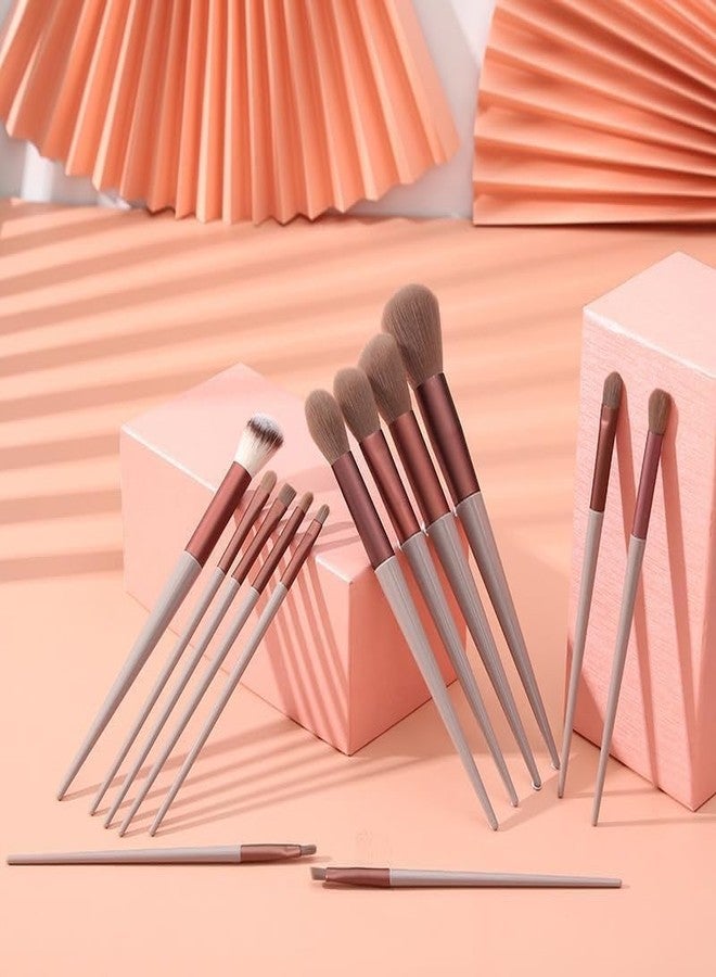 PIXELERA Makeup Brushes 13 Pcs Makeup Kit, Foundation Brush Eyeshadow Brush Make up Brush Set with Bag Hair Makeup Brushes Set Foundation Eyeshadow Kits (multi colour) Beige - Image 3