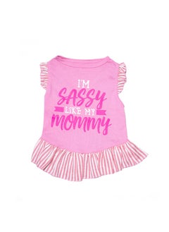 2024 Summer Pet Clothes Mommys Little Love Ruffle Skirt for Small Dogs Pink Stripe