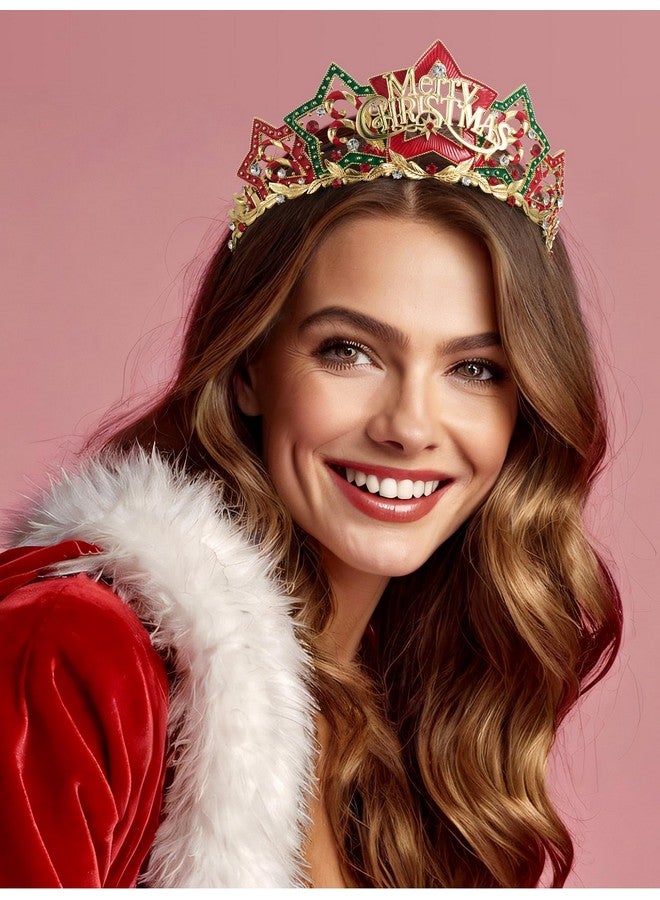 إسكدنيا Jeweled Crown Merry Tree Tiara Rhinestone Headband Costume Accessories For Merry  Party For Women Girls, Xmas Box Set-Merry - Image 2