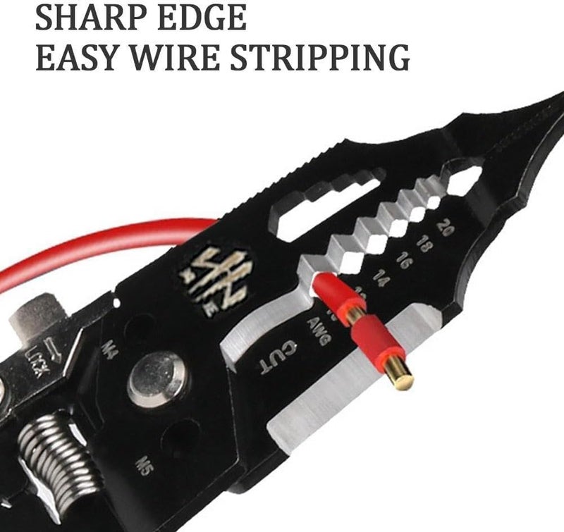 Birudmart MultiPurpose Wire Stripper Tool High Performance Cable Stripper and Crimping Tool Heavy Duty Wire StripperAllinOne Wire Stripper Cutter Universal MultiUsed Wire Strippers - Image 4