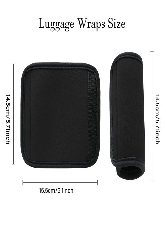 Jcpmcxs 2 Pack Luggage Handle Wraps for Suitcase, Bright Color Comfort Soft Handle Covers (Black) - Image 2
