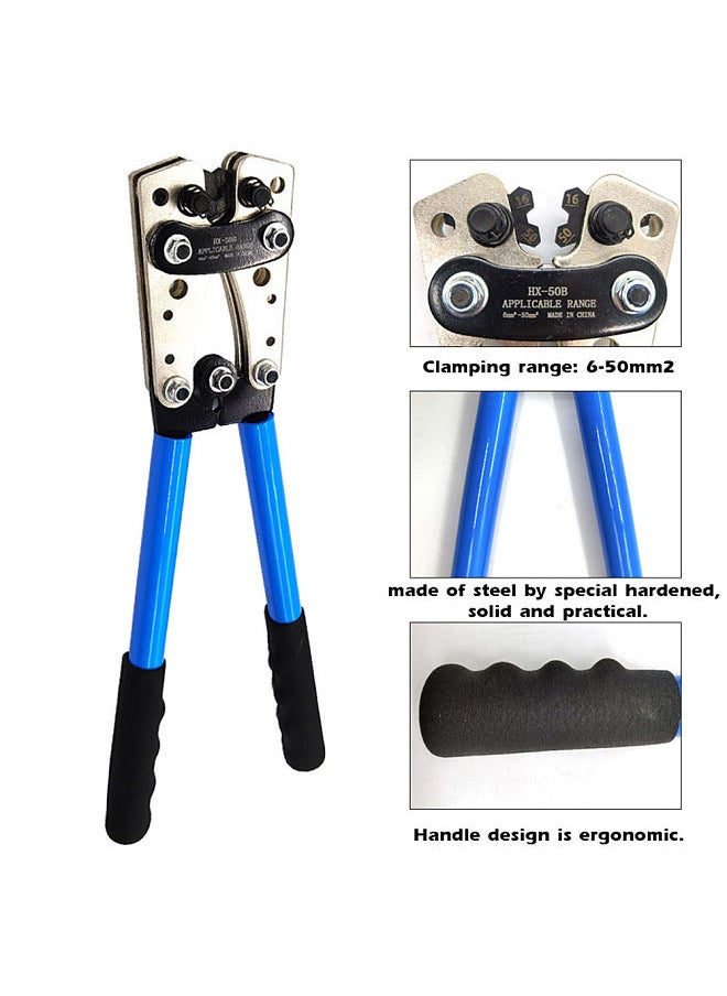 HX-50B Portable Cable Crimping Tool Professional Terminals Crimper Plier Car Auto Copper R-ing Terminal Wire Crimp Terminals Soldered Connectors Kit  Multifunctional Hand Tools  - Image 5