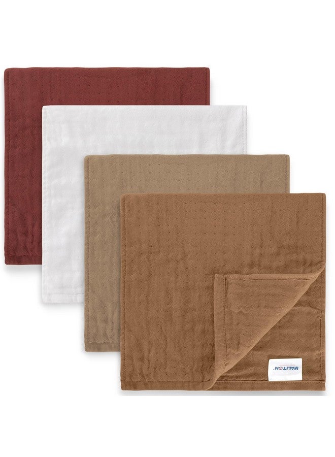 Maliton مناديل مالتون القابلة للامتصاص 100% قطن 20" × 10"، 6 طبقات ماصة لعاب الأطفال والفوضى - مناديل غير مهيجة وقابلة للتنفس للأطفال للأولاد والبنات (بني وأبيض) - Image 1