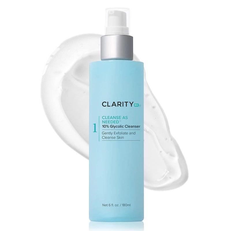 ClarityRx Cleanse As Needed 10% Glycolic Acid Exfoliating Face Wash, Natural Plant-Based Brightening Facial Cleanser for Smooth, Glowing Skin (4 fl oz) - Image 1